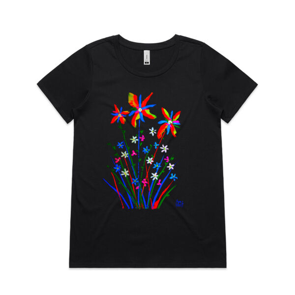 Flowers No1 Womens Shallow Scoop Tee Thumbnail