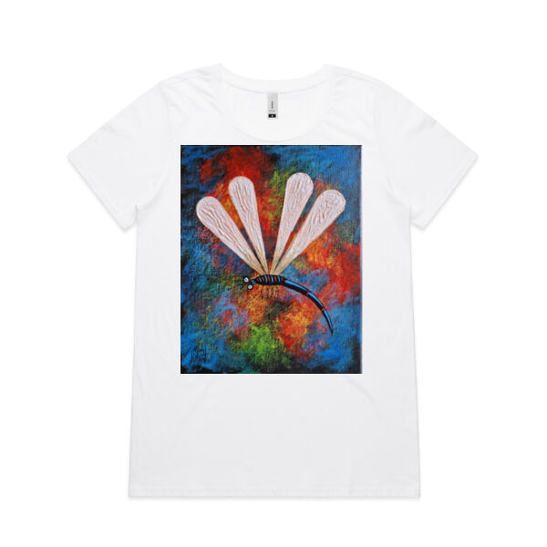 "Dragonfly No4" Womens Shallow Scoop Tee Thumbnail